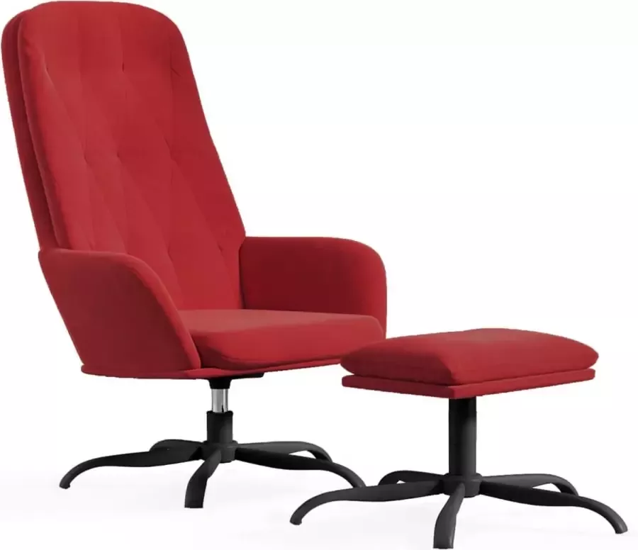Maison Exclusive Relaxstoel met voetenbank fluweel wijnrood