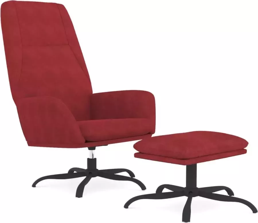Maison Exclusive Relaxstoel met voetenbank fluweel wijnrood