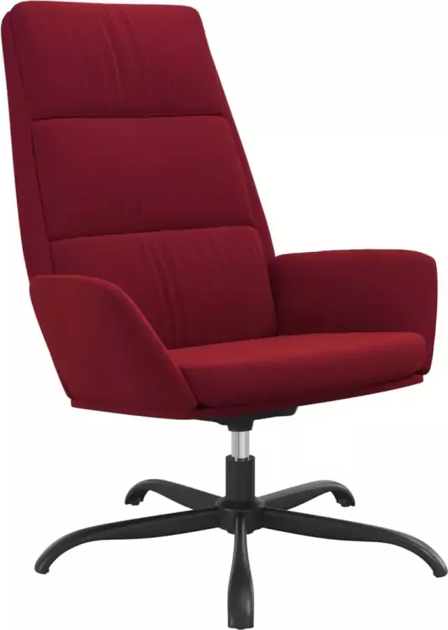 Maison Exclusive Relaxstoel met voetenbank fluweel wijnrood - Foto 2