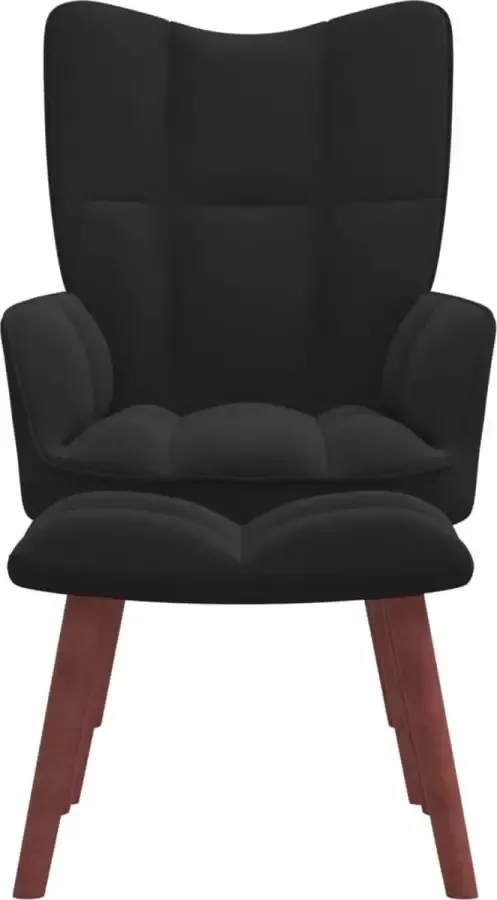 Maison Exclusive Relaxstoel met voetenbank fluweel zwart
