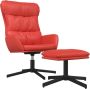 Maison Exclusive Relaxstoel met voetenbank kunstleer rood - Thumbnail 1