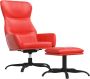 Maison Exclusive Relaxstoel met voetenbank kunstleer rood - Thumbnail 4