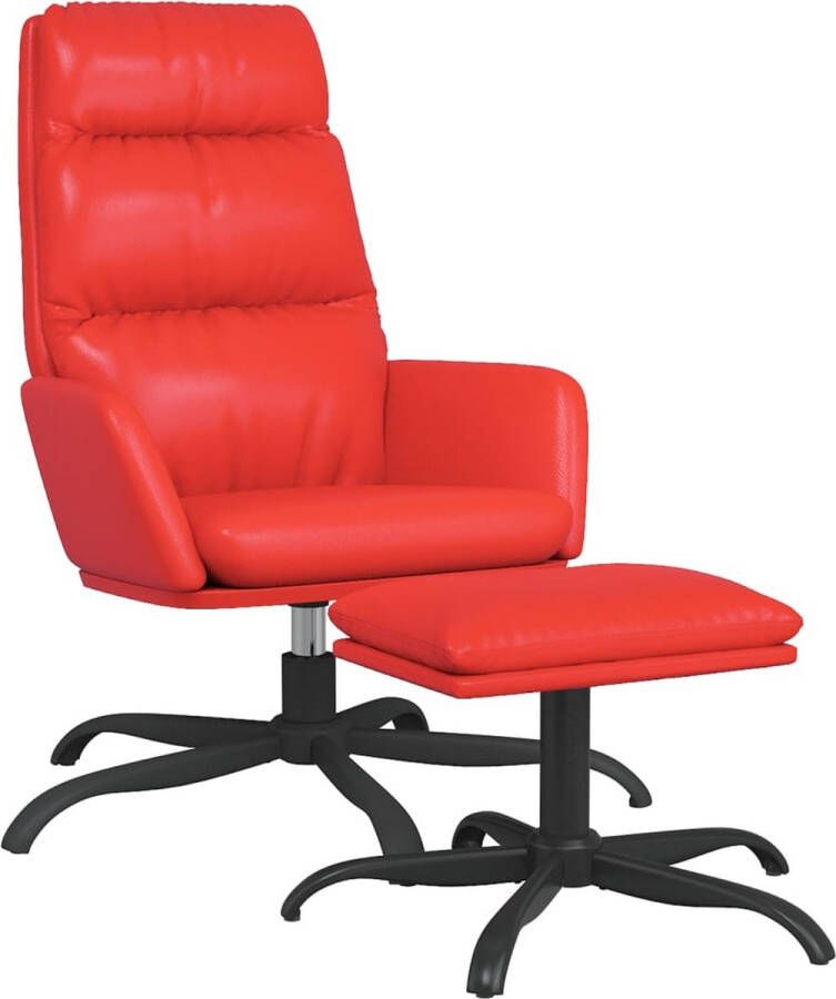 Maison Exclusive Relaxstoel met voetenbank kunstleer rood