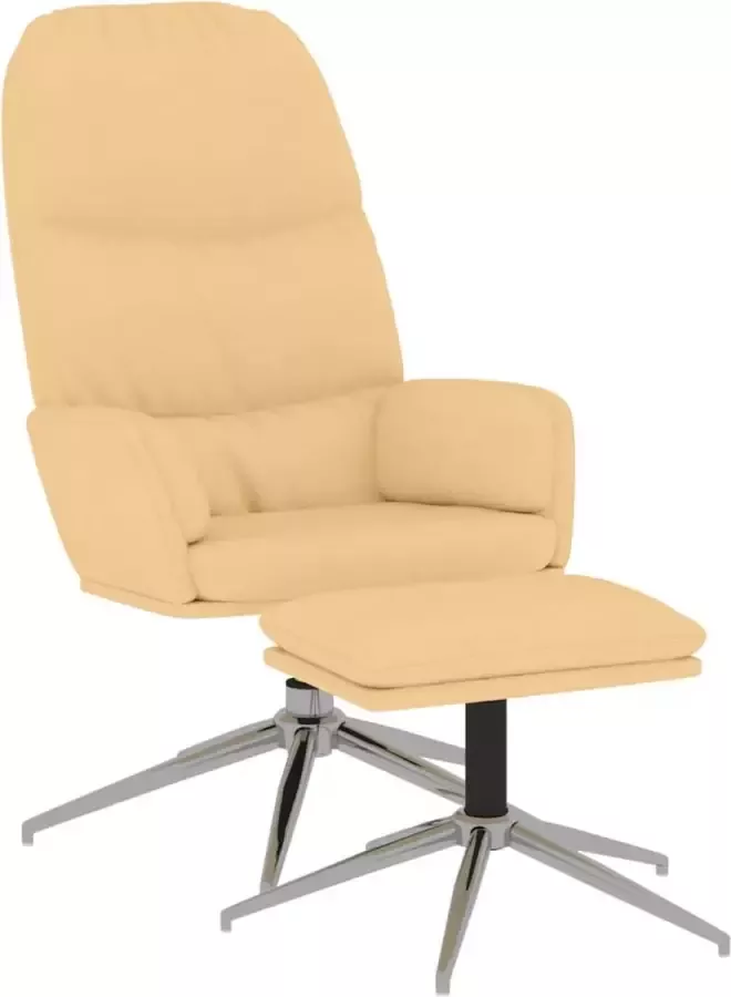 Maison Exclusive Relaxstoel met voetenbank kunstsuède crèmewit