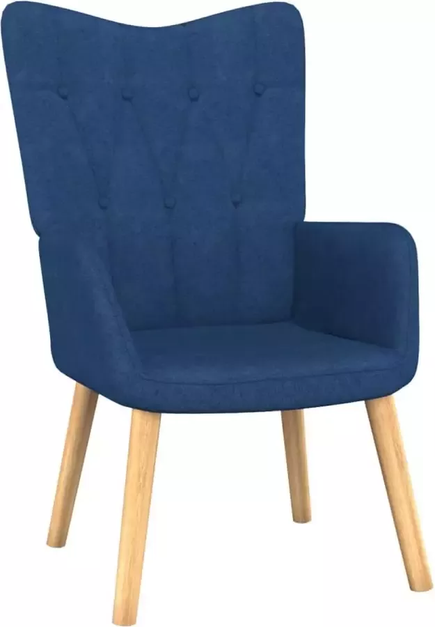 Maison Exclusive Relaxstoel met voetenbank stof blauw