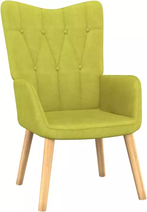 Maison Exclusive Relaxstoel met voetenbank stof groen