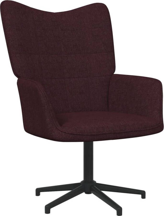 Maison Exclusive Relaxstoel met voetenbank stof paars