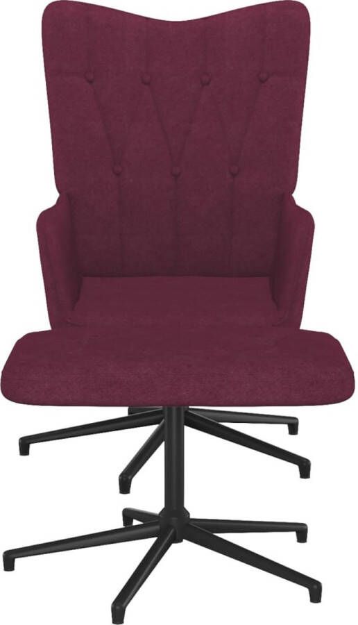 Maison Exclusive Relaxstoel met voetenbank stof paars