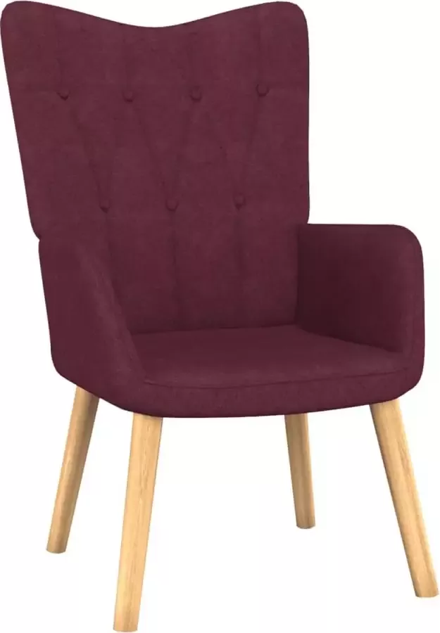 Maison Exclusive Relaxstoel met voetenbank stof paars