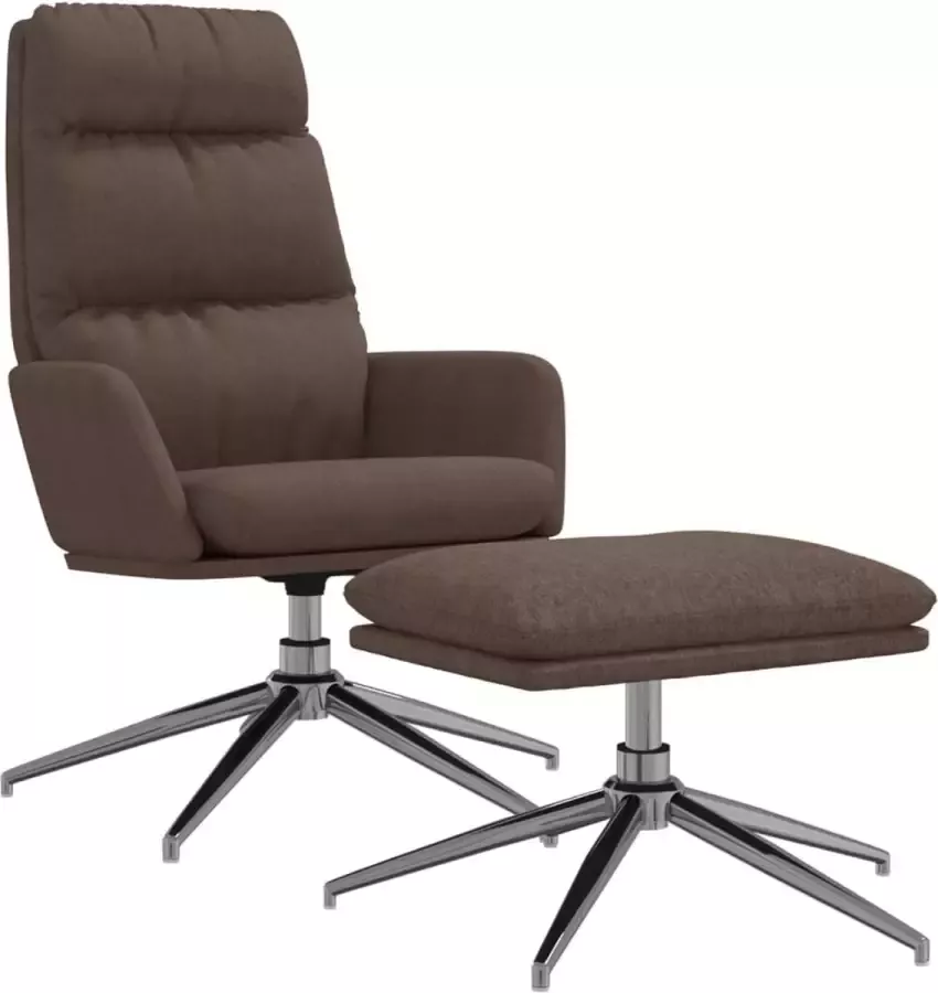 Maison Exclusive Relaxstoel met voetenbank stof taupe