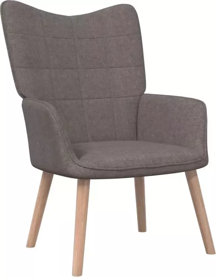 Maison Exclusive Relaxstoel met voetenbank stof taupe