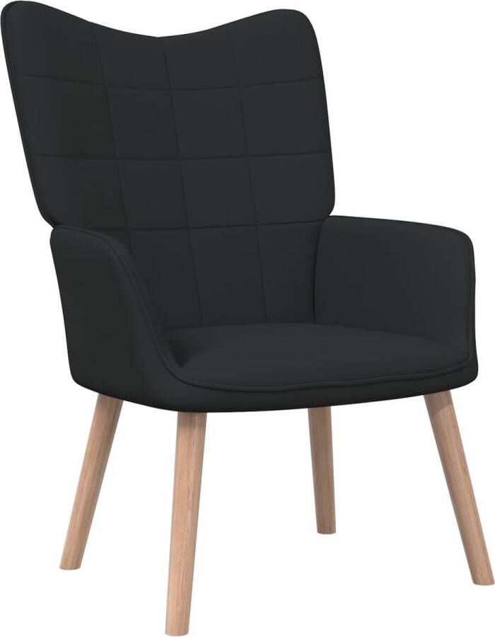 Maison Exclusive Relaxstoel met voetenbank stof zwart