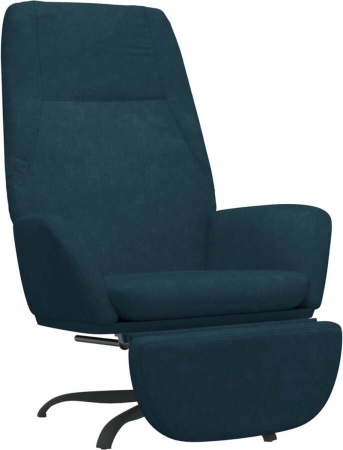 Maison Exclusive Relaxstoel met voetensteun fluweel blauw