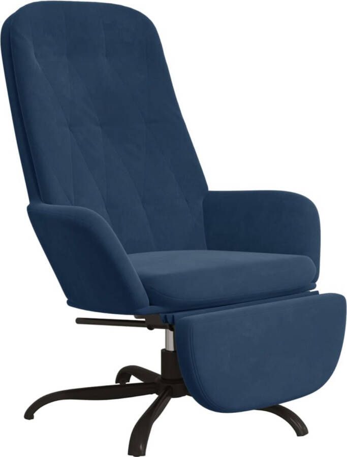 Maison Exclusive Relaxstoel met voetensteun fluweel blauw