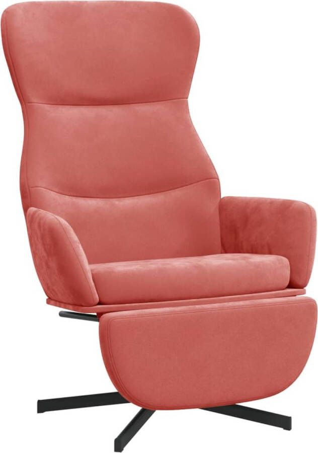 Maison Exclusive Relaxstoel met voetensteun fluweel roze