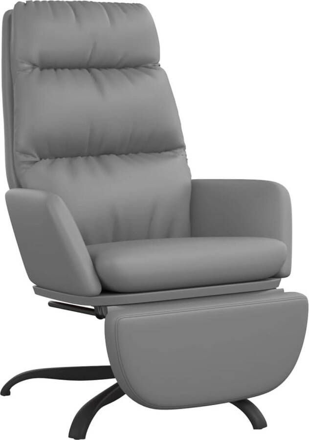 Maison Exclusive Relaxstoel met voetensteun kunstleer grijs