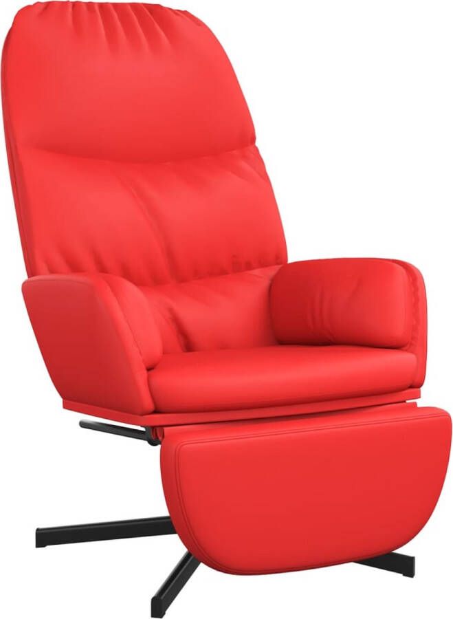 Maison Exclusive Relaxstoel met voetensteun kunstleer rood