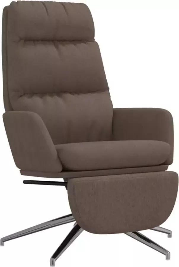 Maison Exclusive Relaxstoel met voetensteun stof taupe