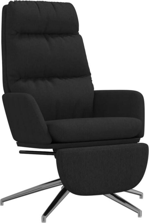 Maison Exclusive Relaxstoel met voetensteun stof zwart