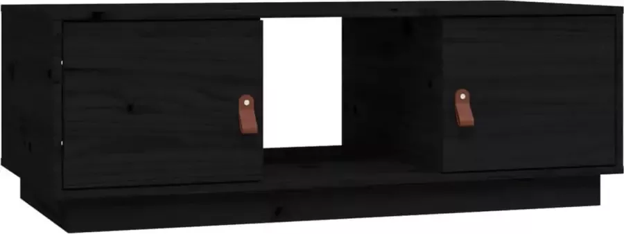 Maison Exclusive Salontafel 100x50x35 cm massief grenenhout zwart