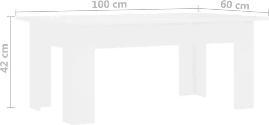 Maison Exclusive Salontafel 100x60x42 cm bewerkt hout wit
