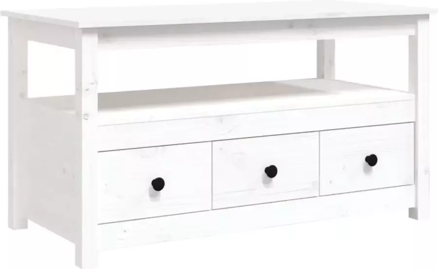 Maison Exclusive Salontafel 102x49x55 cm massief grenenhout wit