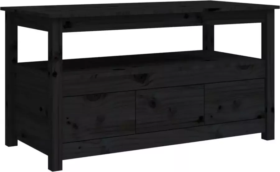 Maison Exclusive Salontafel 102x49x55 cm massief grenenhout zwart