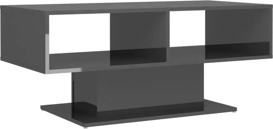 Maison Exclusive Salontafel 103 5x50x44 5 cm spaanplaat hoogglans grijs
