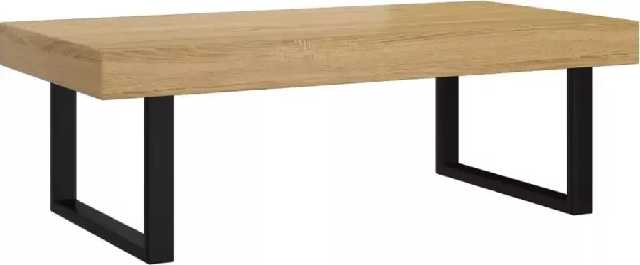 Maison Exclusive Salontafel 120x60x40 cm MDF en ijzer lichtbruin en zwart