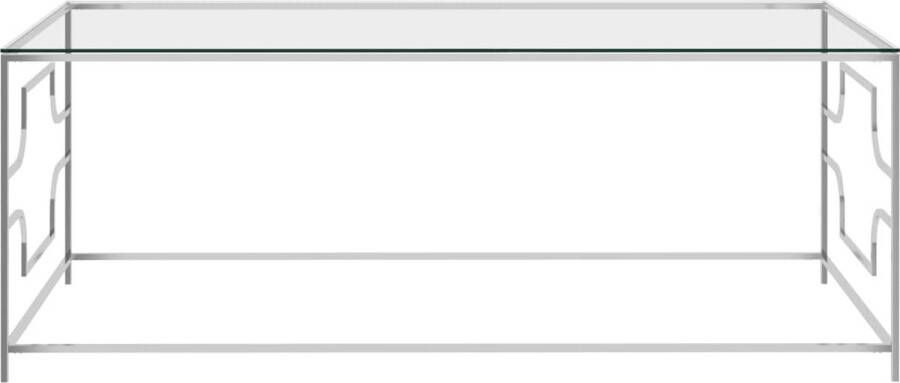 Maison Exclusive Salontafel 120x60x45 cm roestvrij staal en glas zilverkleurig