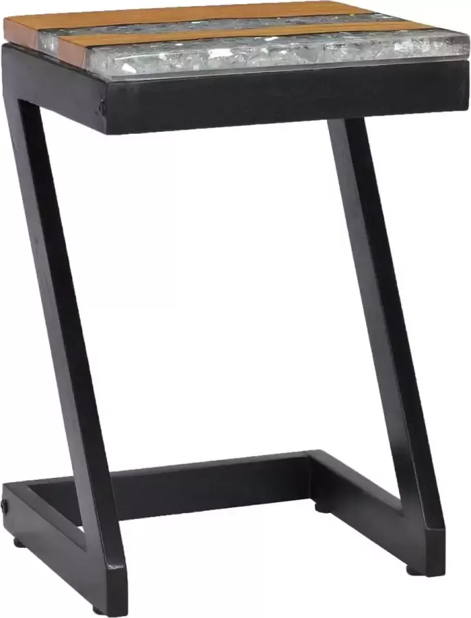 Maison Exclusive Salontafel 30x30x50 cm massief teakhout en polyresin