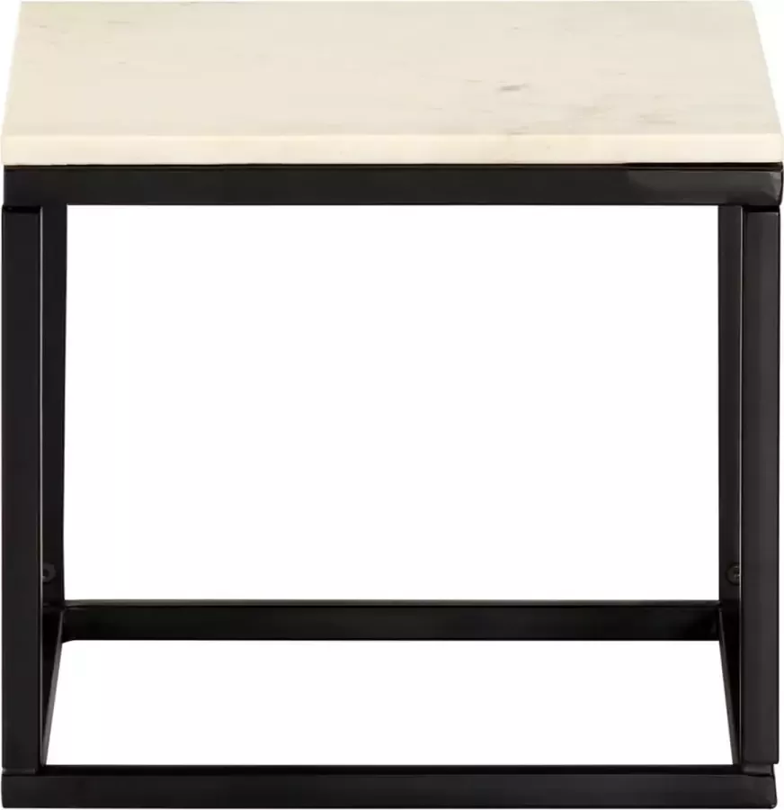 Maison Exclusive Salontafel 40x40x35 cm echt steen met marmeren textuur wit
