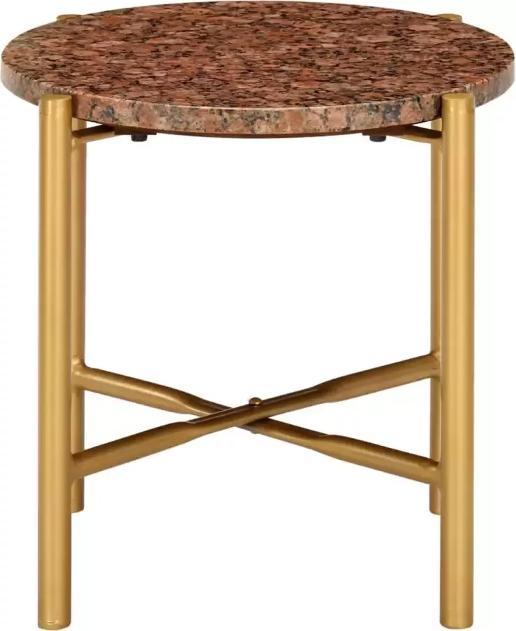 Maison Exclusive Salontafel 40x40x40 cm echt steen met marmeren textuur bruin