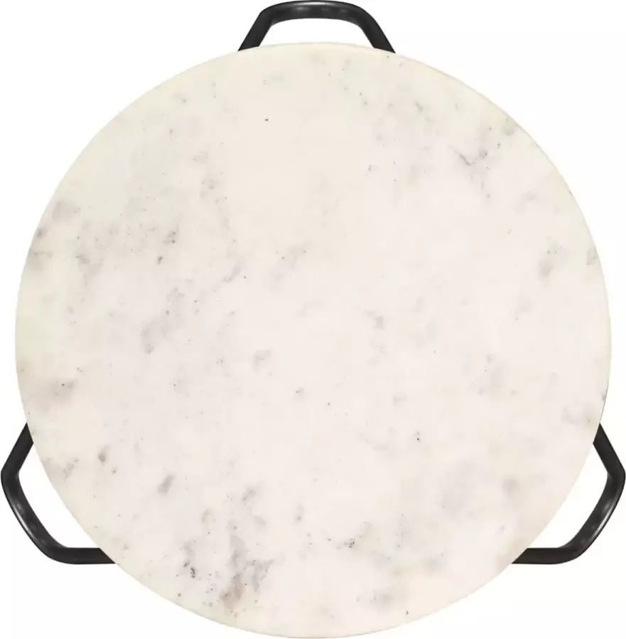 Maison Exclusive Salontafel 40x40x40 cm echt steen met marmeren textuur wit