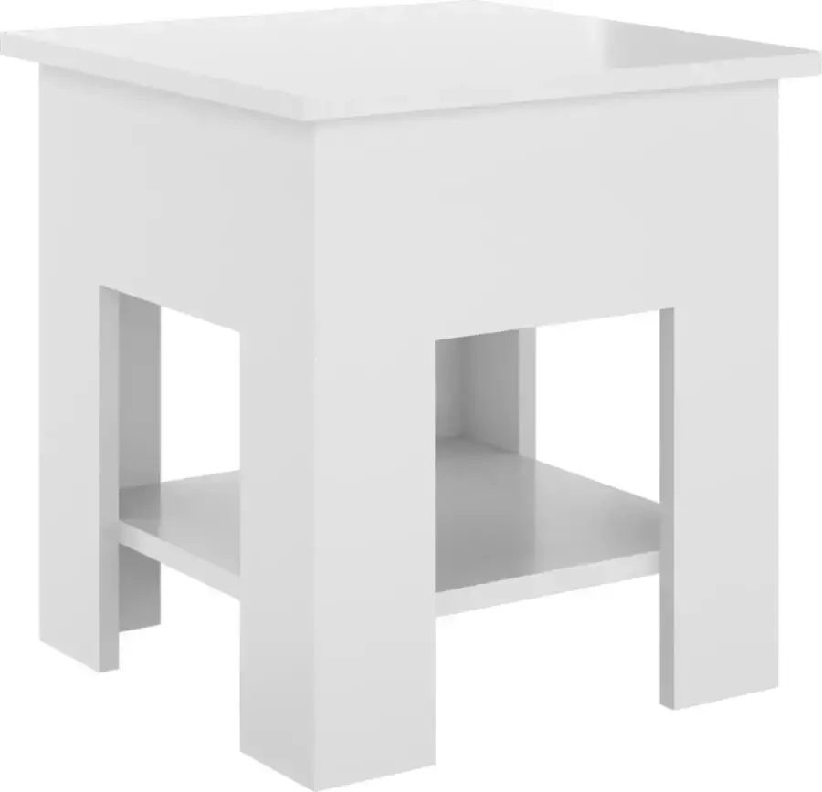 Maison Exclusive Salontafel 40x40x42 cm bewerkt hout hoogglans wit