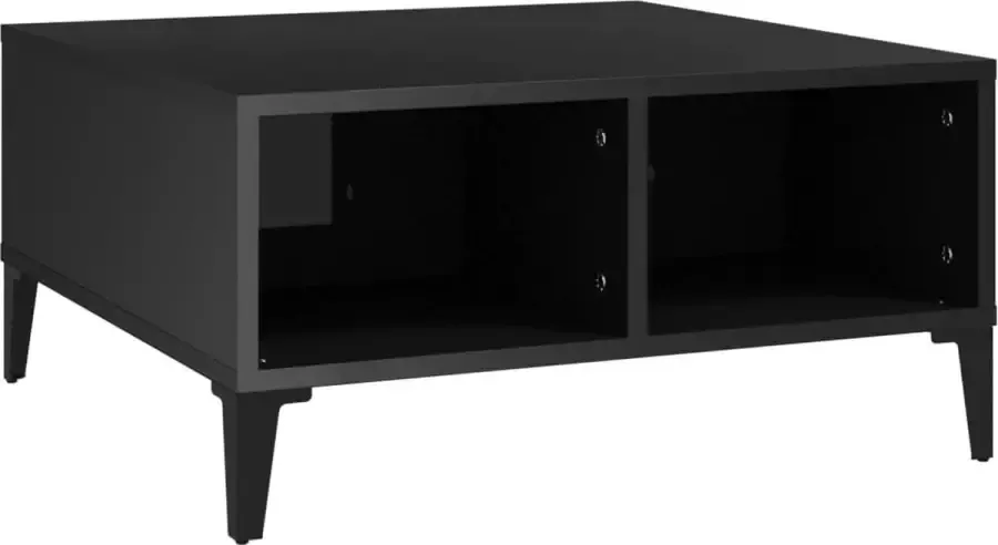 Maison Exclusive Salontafel 60x60x30 cm spaanplaat hoogglans zwart