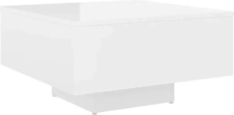 Maison Exclusive Salontafel 60x60x31 5 cm spaanplaat hoogglans wit