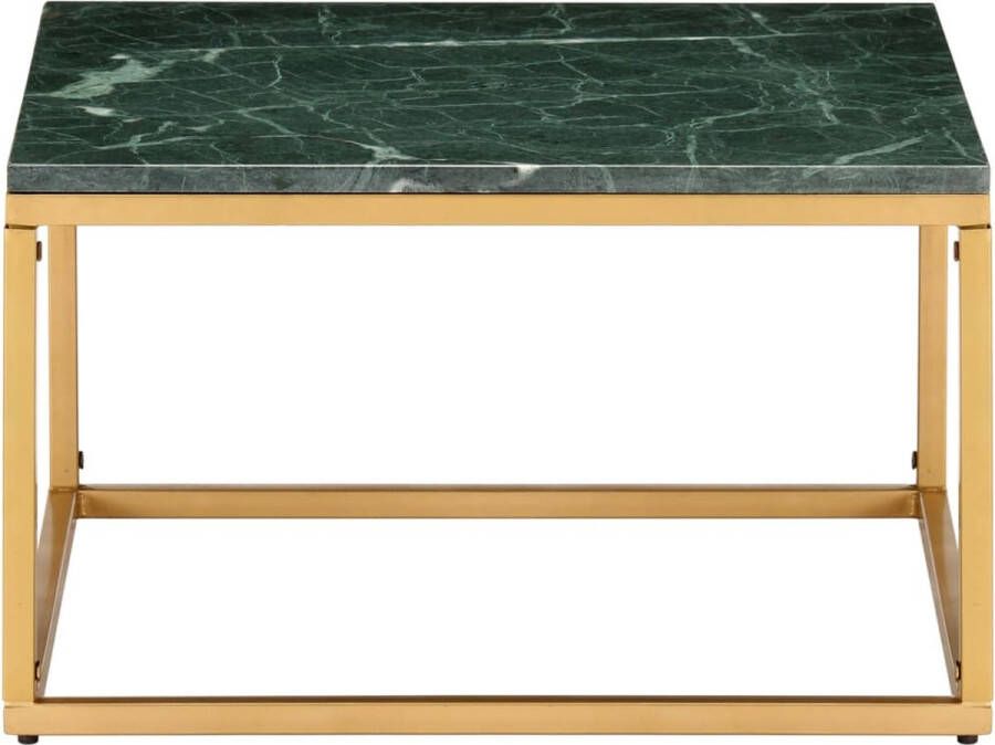 Maison Exclusive Salontafel 60x60x35 cm echt steen met marmeren textuur groen