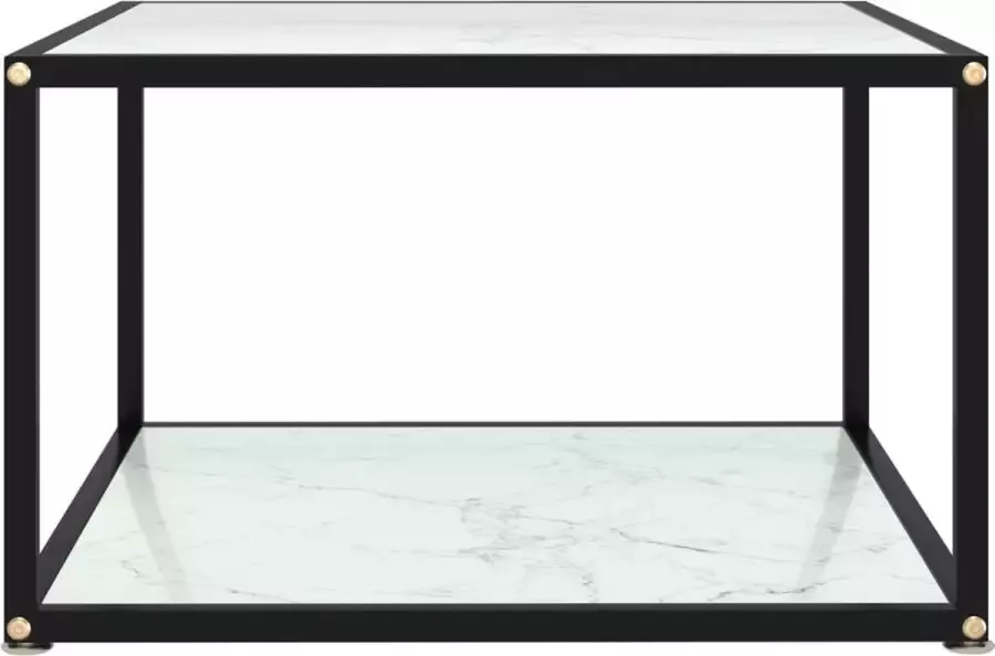 Maison Exclusive Salontafel 60x60x35 cm gehard glas wit