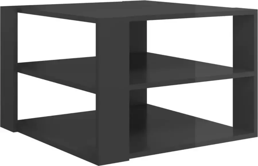Maison Exclusive Salontafel 60x60x40 cm spaanplaat hoogglans grijs