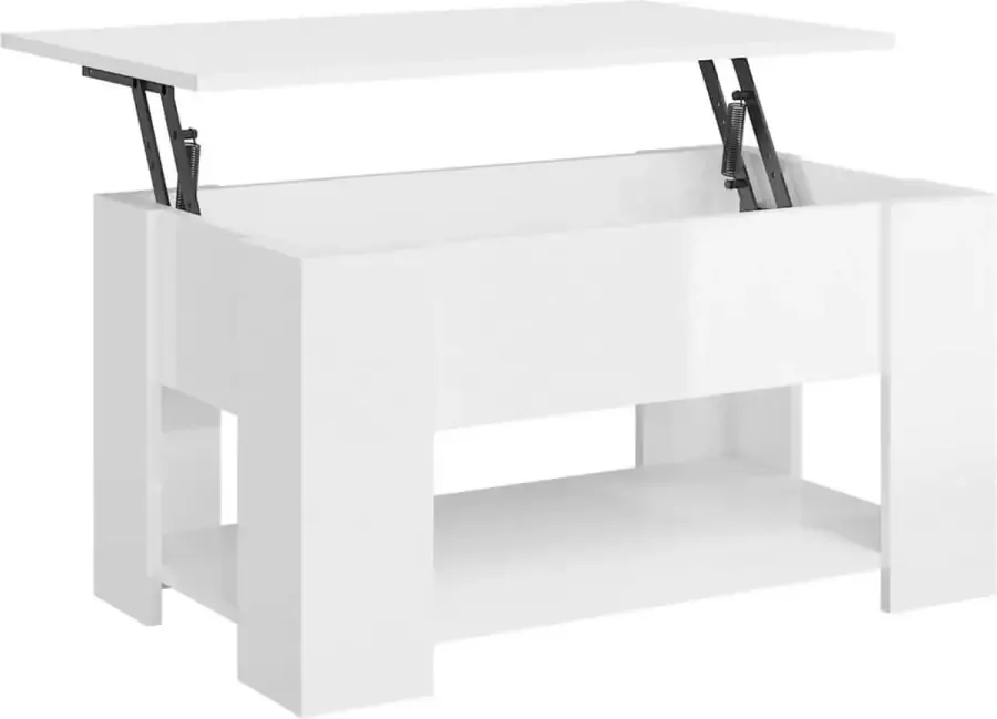 Maison Exclusive Salontafel 79x49x41 cm bewerkt hout hoogglans wit - Foto 2