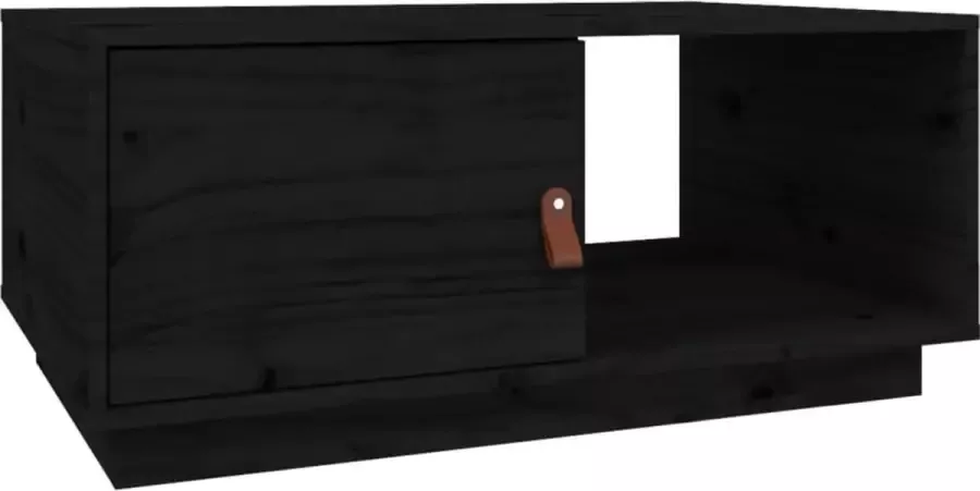 Maison Exclusive Salontafel 80x50x35 5 cm massief grenenhout zwart