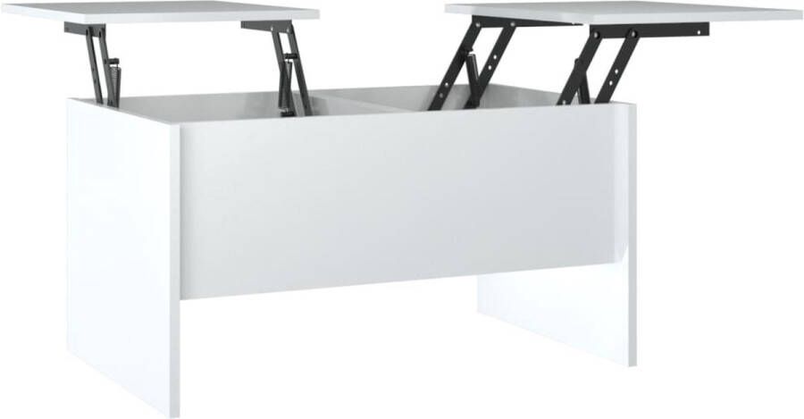 Maison Exclusive Salontafel 80x50x42 5 cm bewerkt hout hoogglans wit