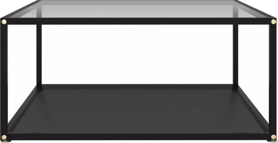 Maison Exclusive Salontafel 80x80x35 cm gehard glas transparant en zwart