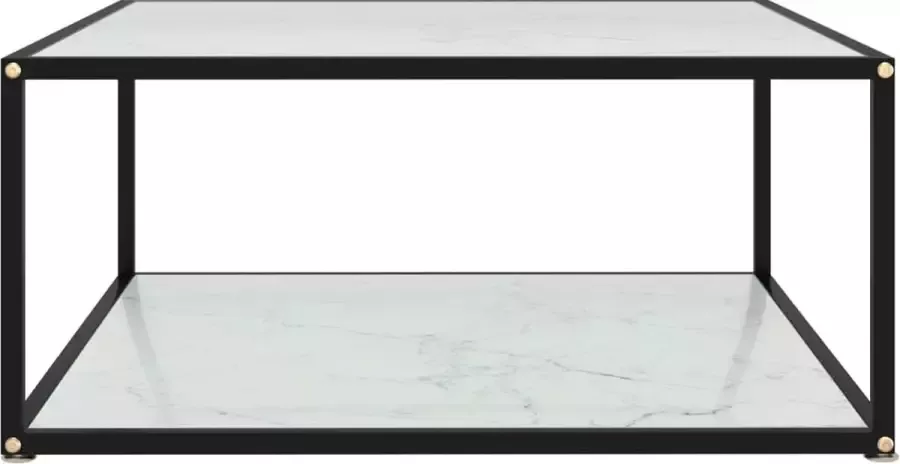 Maison Exclusive Salontafel 80x80x35 cm gehard glas wit
