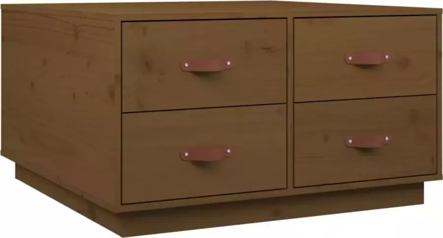 Maison Exclusive Salontafel 80x80x45 cm massief grenenhout honingbruin