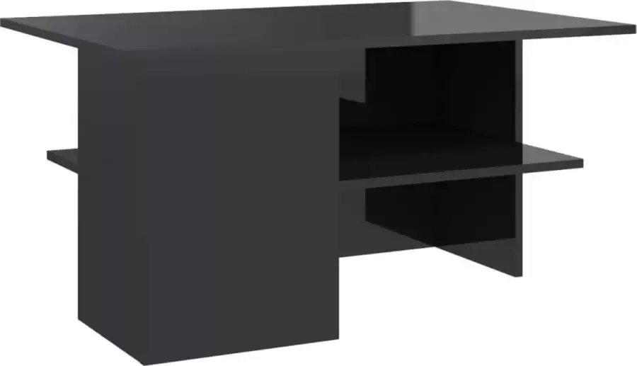 Maison Exclusive Salontafel 90x60x46 5 cm spaanplaat hoogglans zwart