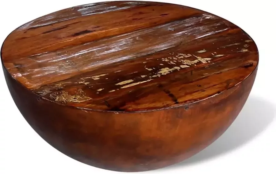 Maison Exclusive Salontafel komvormig met stalen frame gerecycled hout