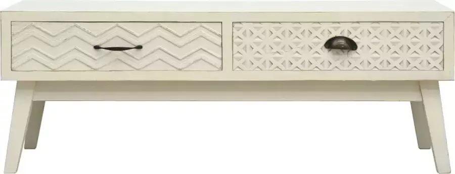 Maison Exclusive Salontafel met 2 lades 110x50x40 cm bewerkt hout grijs