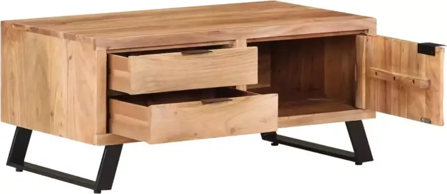 Maison Exclusive Salontafel met natuurlijke rand 90x50x40 cm massief acaciahout